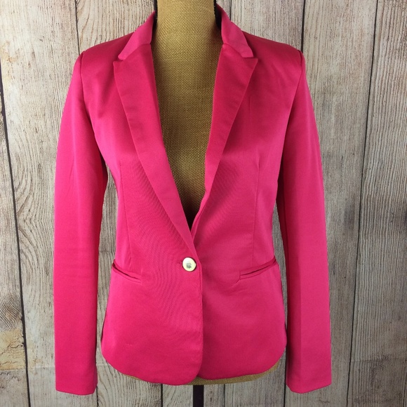 Zara Jackets & Blazers - Zara Woman Hot Pink Single Button Blazer Sz S